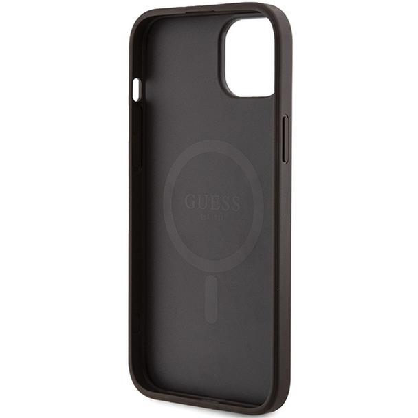 GUESS futerał do IPHONE 15 Plus / 14 Plus GUHMP15MG4GFRW (Leather 4G Metal Logo) brązowy