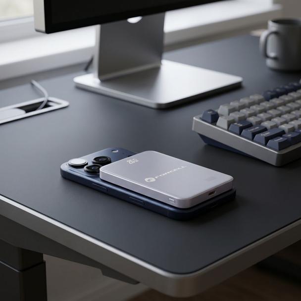 Powerbank zgodny z MagSafe Forcell F-Energy SuperSlim F5K8 QC4.0 PD3.0 15W 5000 mAh fioletowy 0INT