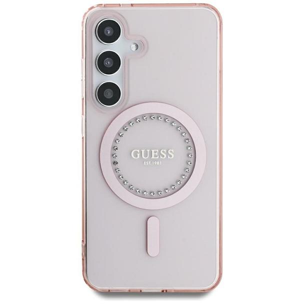 GUESS futerał do SAMSUNG S25 GUHMS25SPFTDTEP (Magnetic IML Rhinestones) różowy