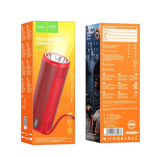 Głośnik bluetooth z latarką 2 x 15W 2h Hoco HC11 czerwony
