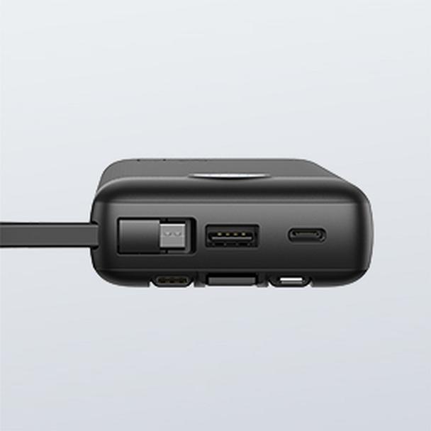Powerbank Veger C20 (W2047 / W2059) 20000 mAh z wbudowanymi kablami Micro USB / Typ C / Lightning czarny