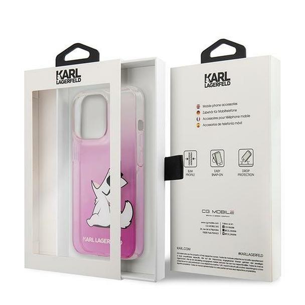 Oryginalne Etui KARL LAGERFELD Hardcase KLHCP14LCFNRCPI do iPhone 14 PRO (Choupette Eat / różowy)