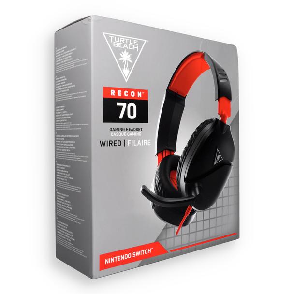 Słuchawki przewodowe nauszne Jack 3,5 mm z mikrofonem Turtle Beach Recon 70N czerwono-czarne