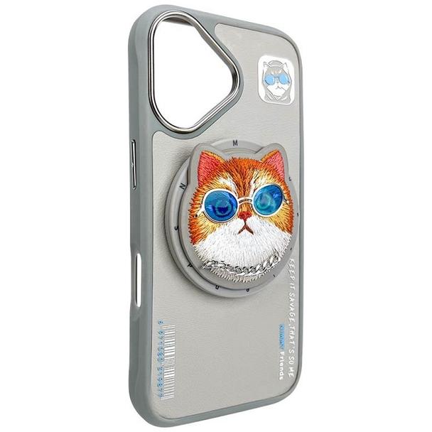 NIMMY futerał GLASSES COOL CAT kompatybilny z MagSafe do IPHONE 16 szary