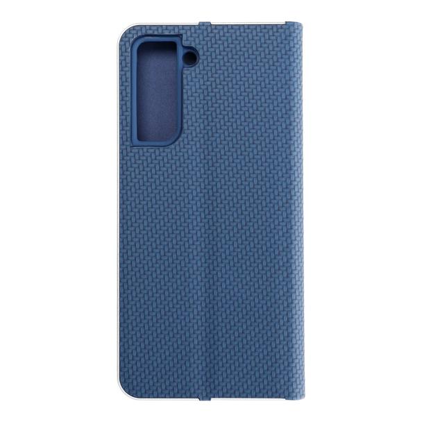 Etui z klapką na Samsung S21 Luna Book Carbon niebieskie