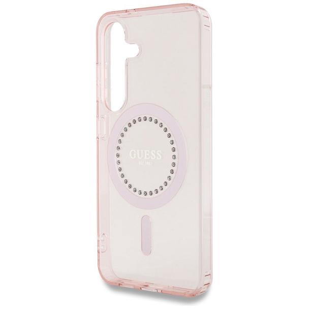 GUESS futerał do SAMSUNG S25 GUHMS25SPFTDTEP (Magnetic IML Rhinestones) różowy
