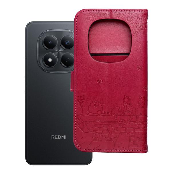 Etui z klapką na Redmi NOTE 15 PRO 5G Mezzo Book koty czerwone