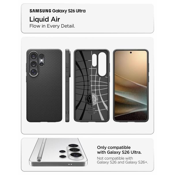 SPIGEN futerał LIQUID AIR do SAMSUNG S26 Ultra matte black