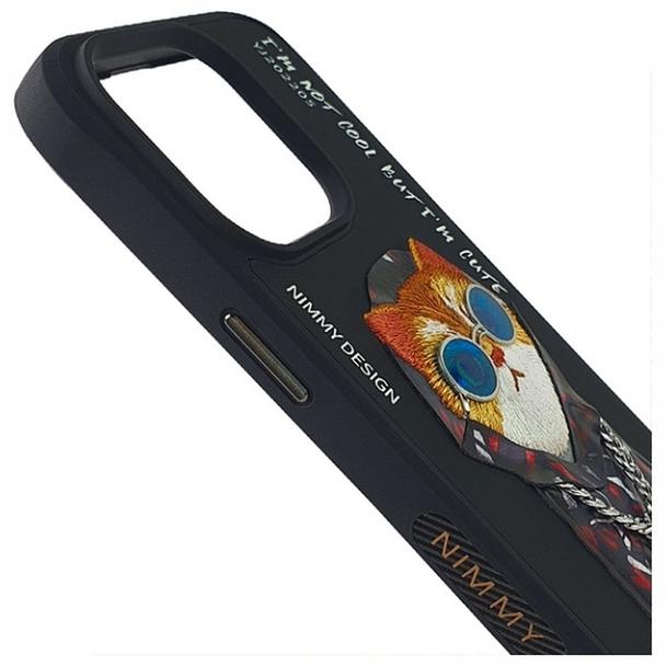 NIMMY futerał GLASSES COOL CAT do IPHONE 15 Pro Max czarny