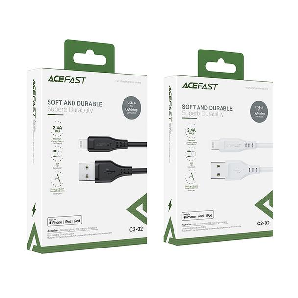 ACEFAST kabel USB A do Lightning MFi 2,4A C3-02 1,2 m czarny