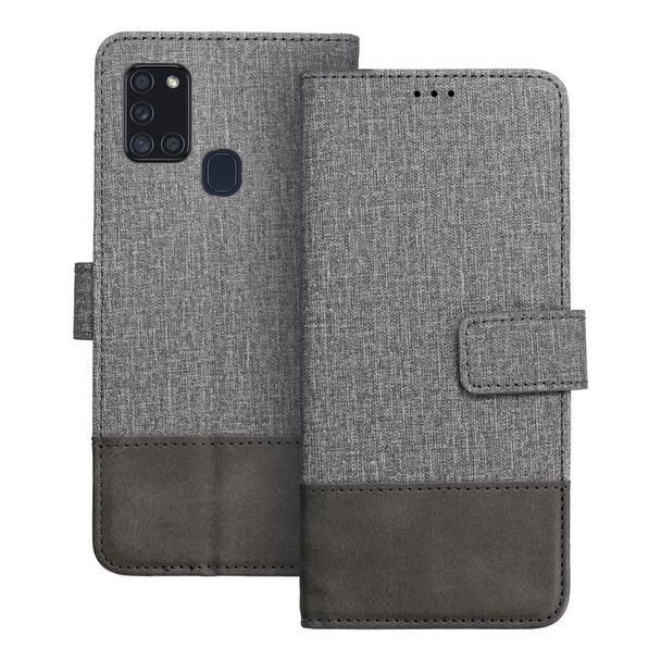 Etui z klapką na Samsung A21s Gomma Book szare