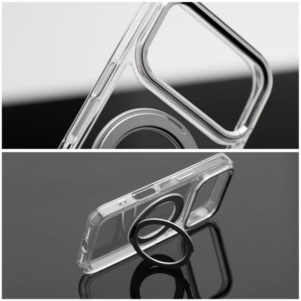 Etui na iPhone 17 Pro / 18 Pro Frame Circle Stand zgodne z MagSafe transparentne