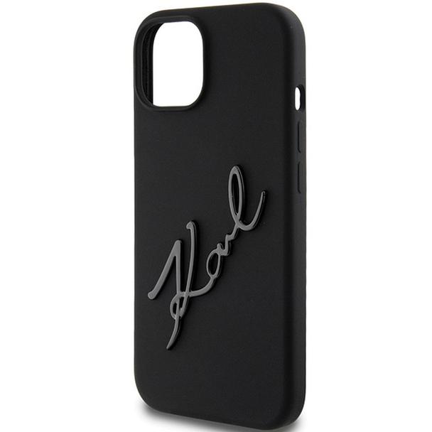 KARL LAGERFELD futerał do IPHONE 15 KLHCP15SSKSBMCK (Silicone Karl Script Logo) czarny