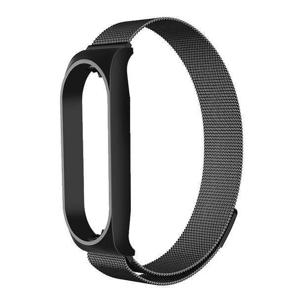 Pasek metalowy METAL do XIAOMI Mi Band 5 / 6 czarny (01)