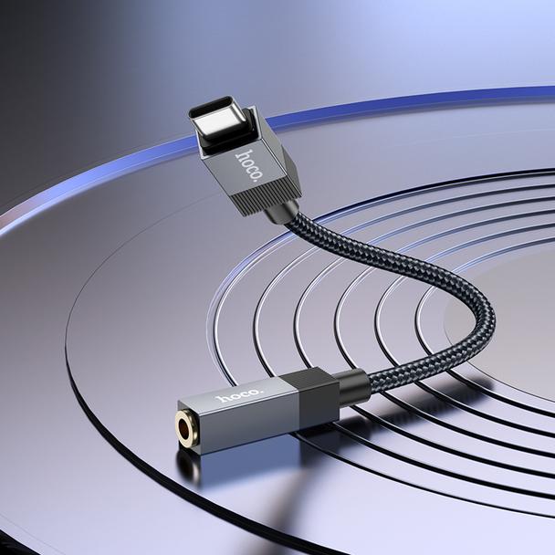 Adapter AUX USB C (męski) do Jack 3,5 mm (żeński) Hoco UPA32C czarny