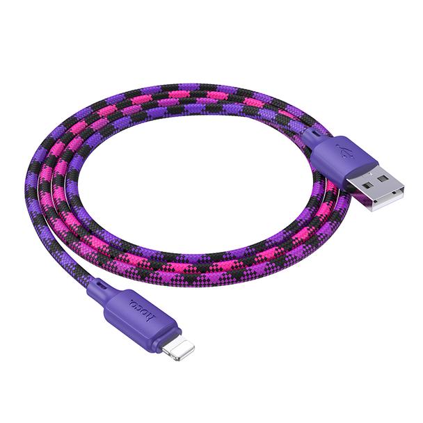 Kabel USB A do Lightning Hoco 2,4A 1 m X116 gradient fioletowy