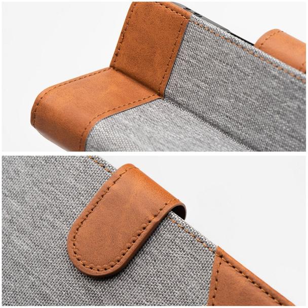 Etui z klapką na iPhone 16 PRO Jeans Book szare