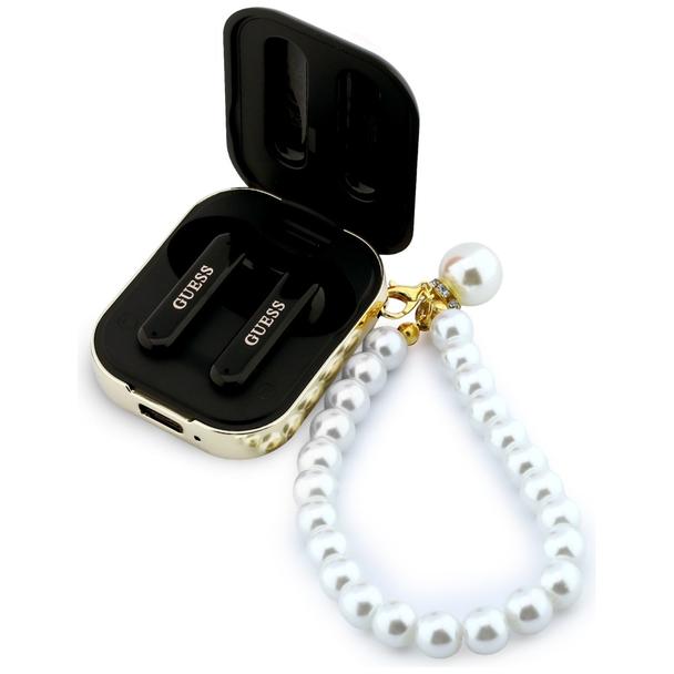 Słuchawki bezprzewodowe douszne GUESS TWS Pearl Strap GUE005292 czarne