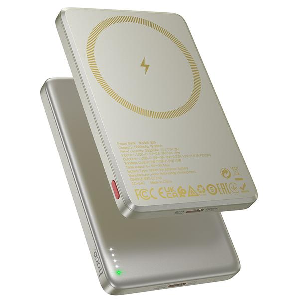 Powerbank zgodny z MagSafe Hoco 5000 mAh QC PD 2A 20W Q26 pomarańczowy