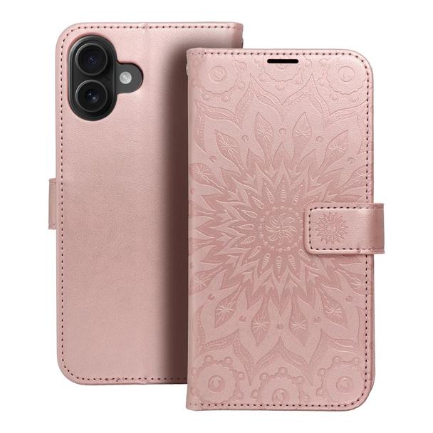 Etui z klapką na iPhone 16 PLUS Mezzo Book mandala złoto-różowe