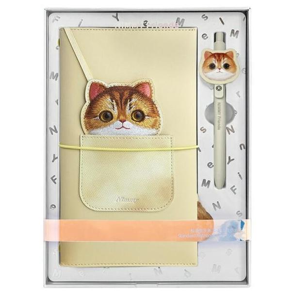 NIMMY zestaw 2w1 notatnik + długopis BIG EYED PET 2.0 Cat khaki