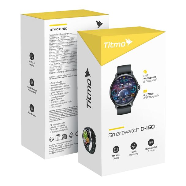 Smartwatch TITMO O-150 (AMOLED, bluetooth call) czarny 0INT