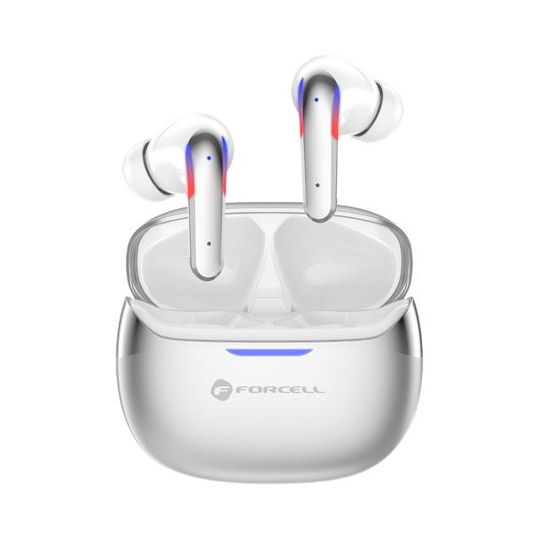Słuchawki bezprzewodowe douszne TWS Forcell F-Audio Pulse Pro ANC + ENC srebrny 0INT