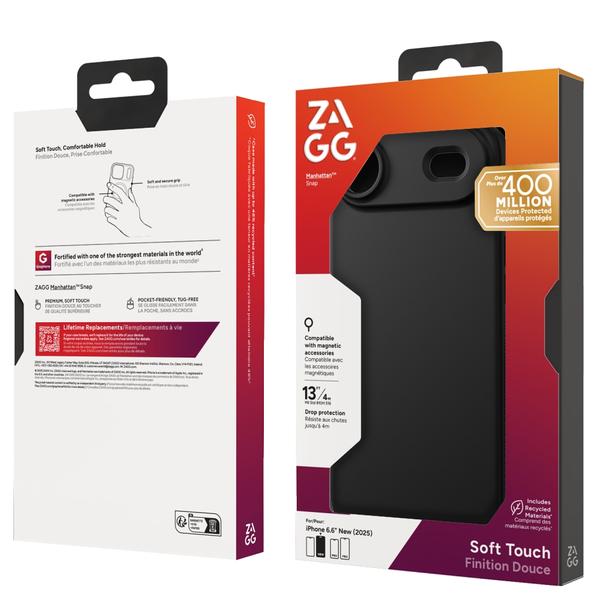 ZAGG futerał MANHATTAN SNAP kompatybilny z MagSafe do IPHONE 17 Air black