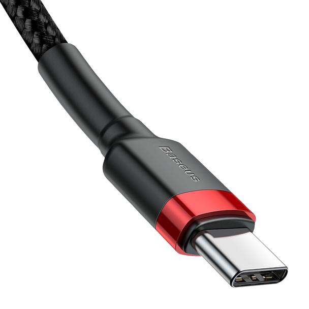 Kabel USB C do USB C Baseus 3A 1 m  CATKLF-G91 czerwono-czarny