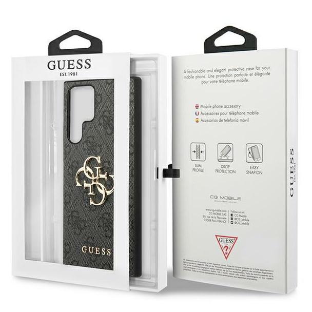 GUESS futerał do SAMSUNG S24 Ultra GUHCS24L4GMGGR (Leather 4G Metal Logo) czarny