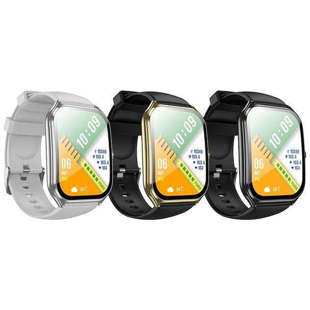 Smartwatch Hoco 1,96" AMOLED IP67 z funkcją rozmowy Y28 srebrny