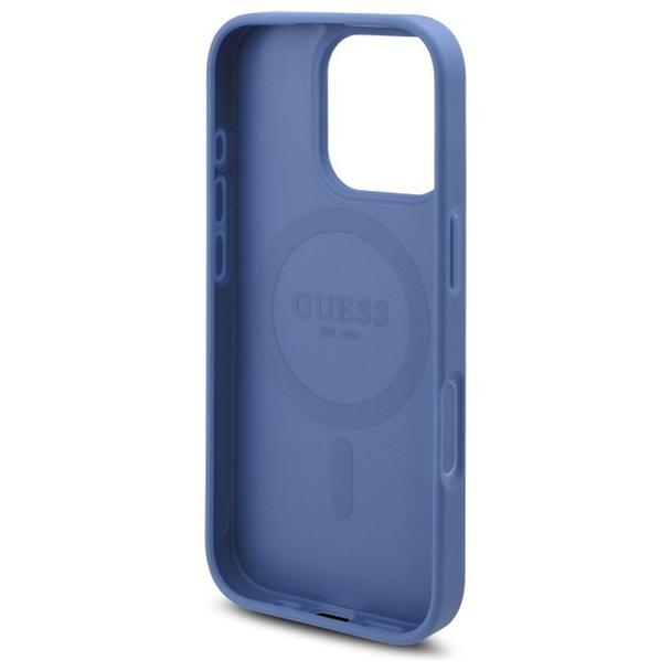GUESS futerał do IPHONE 16 Pro kompatybilny z MagSafe GUHMP16LP4ROPEMCB (4G Flowers Print) blue