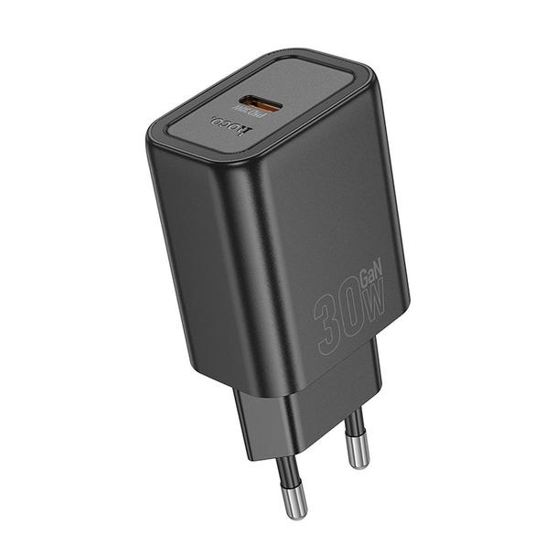 Ładowarka sieciowa do telefonu Hoco USB C QC PD 30W N62 czarna