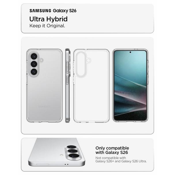 SPIGEN futerał ULTRA HYBRID do SAMSUNG S26 crystal clear
