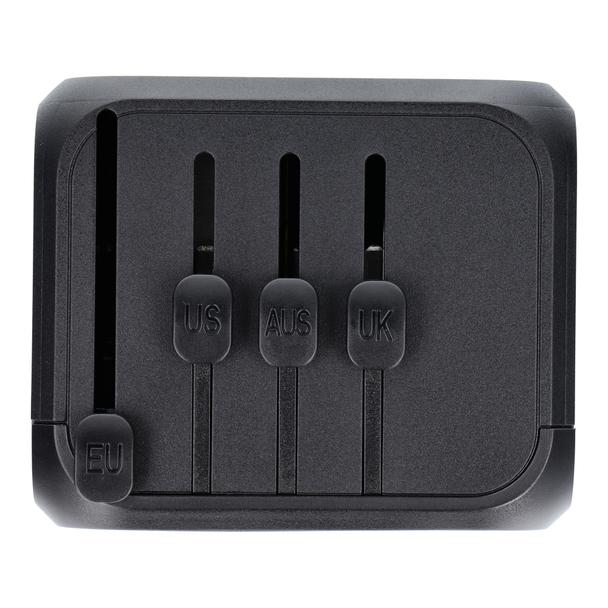 Ładowarka podróżna / adapter OL-309-PQ20 CAŁY ŚWIAT czarna