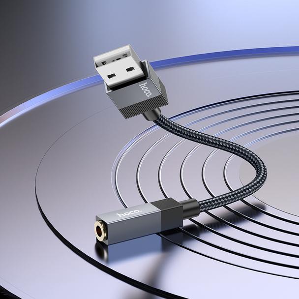 Adapter AUX USB A (męski) do Jack 3,5 mm (żeński) Hoco UPA32D czarny