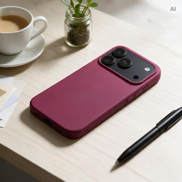 Etui na iPhone 18 Pro / 17 Pro Silicone burgundowy