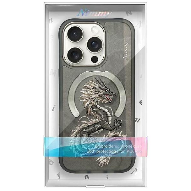 NIMMY futerał DRAGON kompatybilny z MagSafe do IPHONE 16 Pro szary