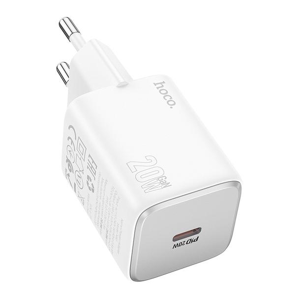Ładowarka sieciowa do telefonu Hoco USB C QC PD 20W N40 biała