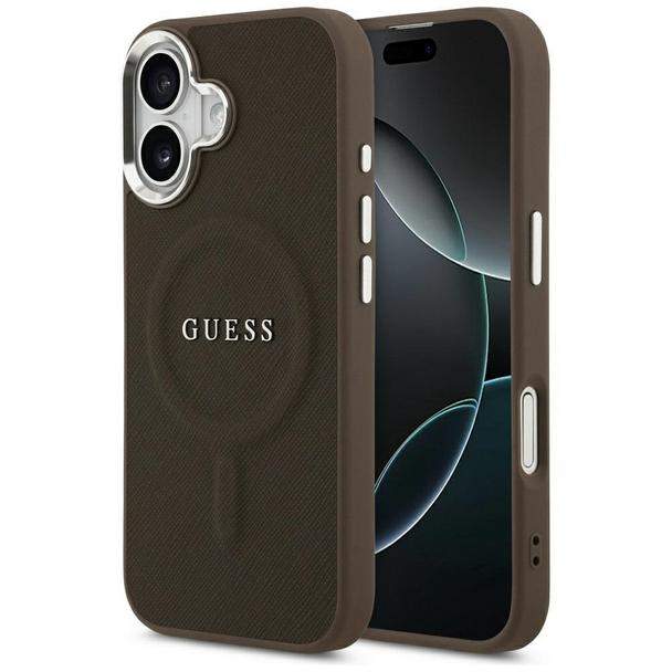 GUESS futerał do IPHONE 17 kompatybilny z MagSafe GUHMP17SPSAREGSW (PU W/ Classic Logo) brązowy