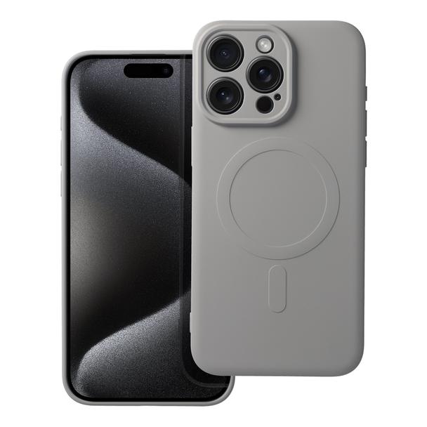 Futerał do iPhone 15 PRO MAX Silicone Mag Cover zgodny z MagSafe tytanowy szary