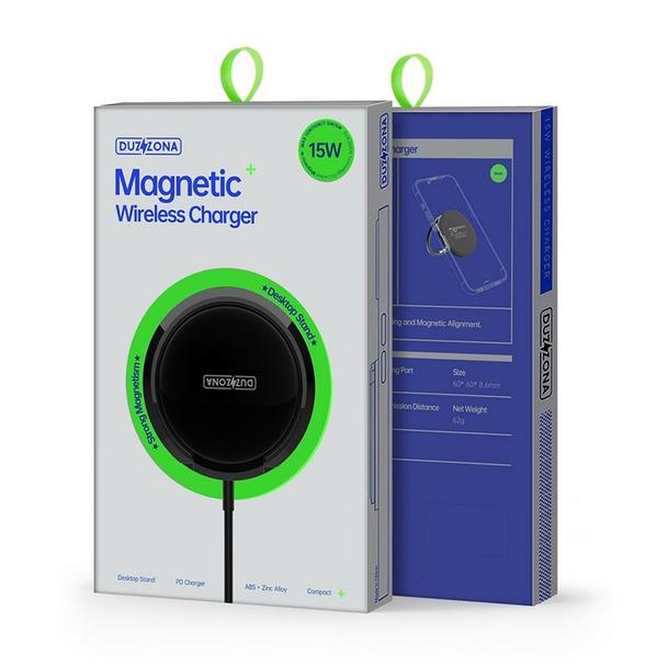 DUZZONA W1 - ładowarka indukcyjna kompatybilna z MagSafe 15W czarna