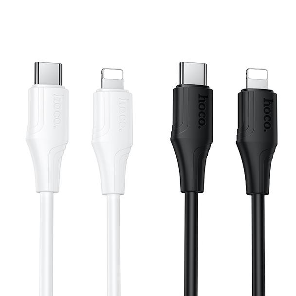 Kabel USB C do Lightning Hoco 27W silikonowy 1 m X124 biały