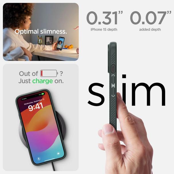 SPIGEN futerał LIQUID AIR do IPHONE 15 abyss green