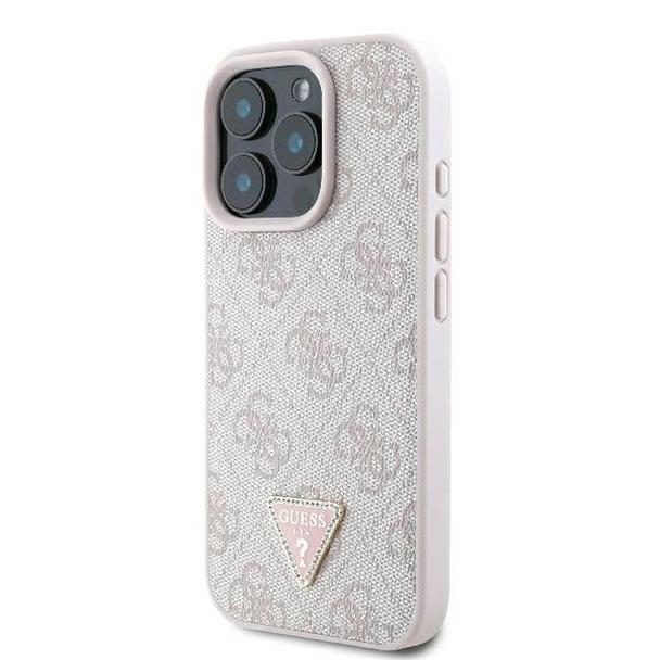GUESS futerał do IPHONE 16 Pro Max GUHCP16XP4TDPP (PU Leather 4G Triangle Strass) różowy
