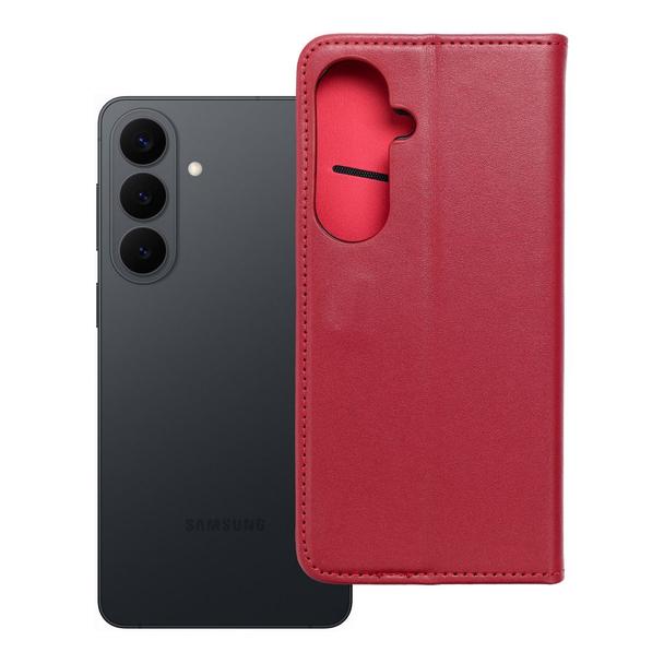 Etui z klapką na Samsung S26 PLUS Smart Pro Book skórzane bordowe