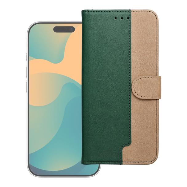 Etui z klapką na Motorola G57 POWER Split Book zielono-złote