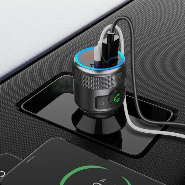 Transmiter samochodowy bluetooth Blue Star AutoHarmony QC3.0 PD 42W C81 szary