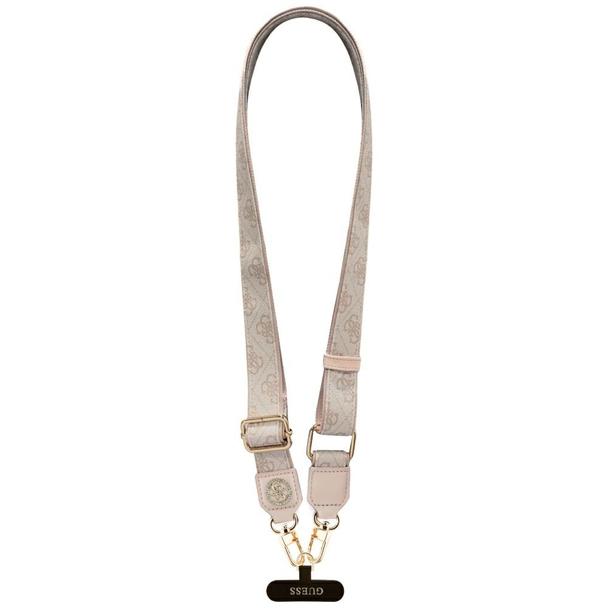 GUESS uniwesalny pasek GUUCNP4DGMP (4G PU Strap Tether Patch Strass Metal Logo) różowy