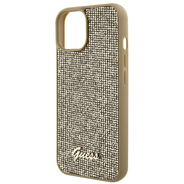 GUESS futerał do IPHONE 13 / 14 / 15 GUHCP15SPMSDGSD (Disco Metal Script) złoty